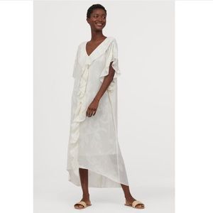 H&M Conscious Kaftan Dress Floral Ruffle Midi
Flounce Cream Size XS